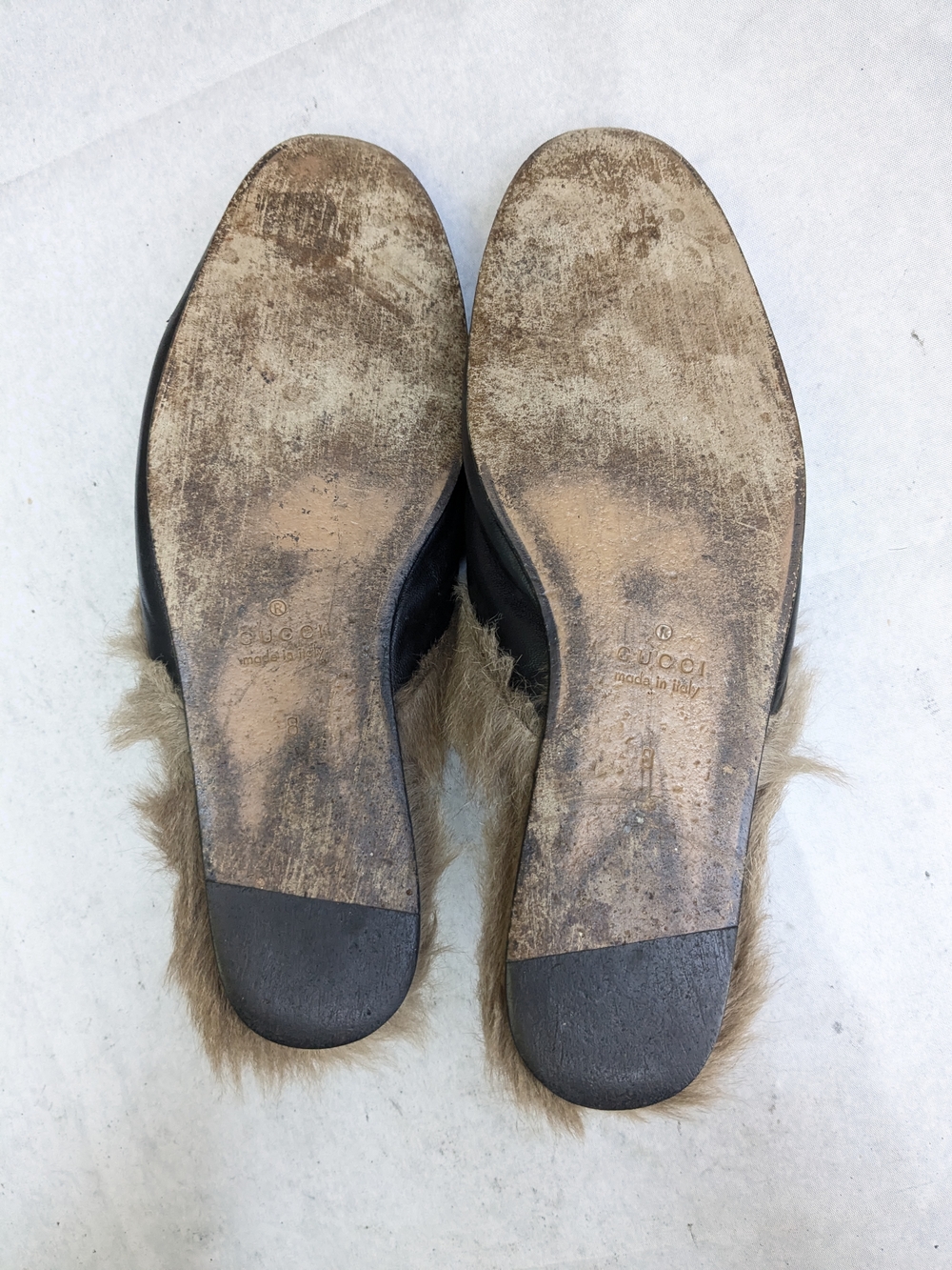 Gucci Princetown Horsebit Loafers Black Snake Fur Leather Mules - Picture 9 of 14